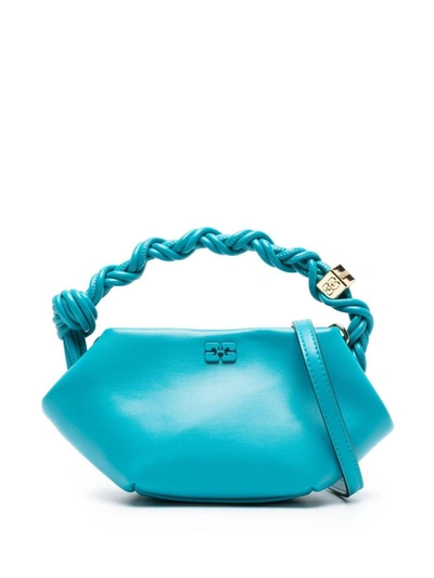 Shop Ganni Mini  Bou Bag In Turquoise