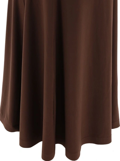 Shop Norma Kamali "halter Turtle Fishtail Gown" Dress In Brown