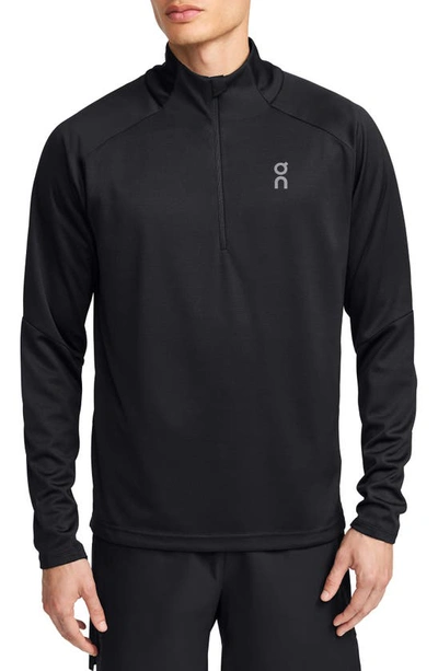 Shop On Climate Knit Quarter Zip Running Top In Black