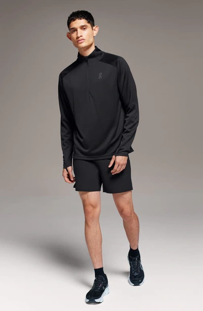 On Climate Knit Quarter Zip Running Top In Black
