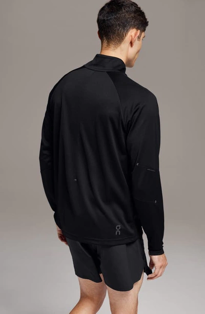 On Climate Knit Quarter Zip Running Top In Black