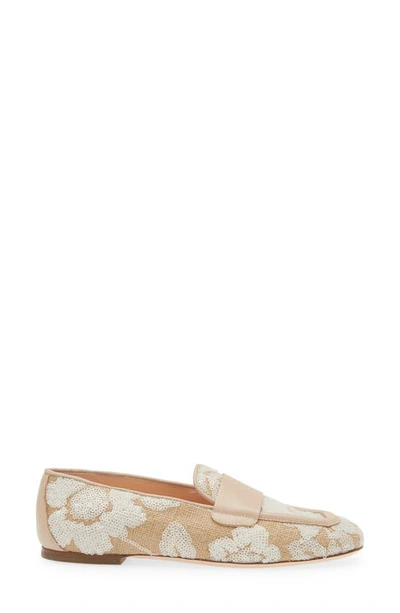 Shop Agl Attilio Giusti Leombruni Sheryl Raffia Loafer In White-ghibli