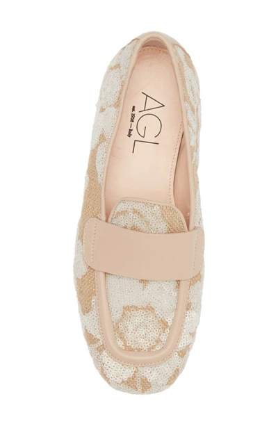 Agl Attilio Giusti Leombruni Sheryl Raffia Loafer In White-ghibli