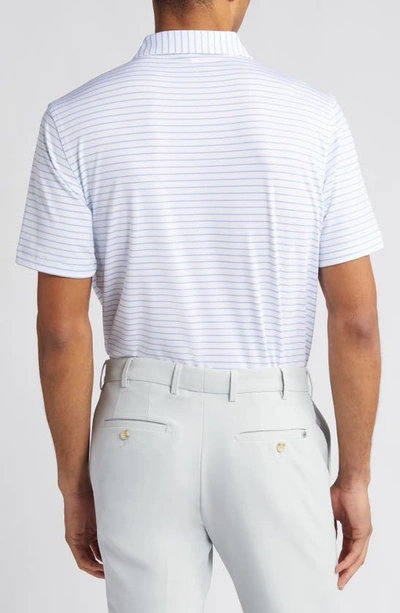 Peter Millar Drum Stripe Performance Jersey Polo In White