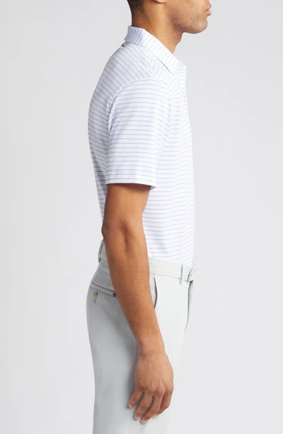 Peter Millar Drum Stripe Performance Jersey Polo In White