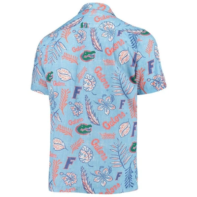 Shop Wes & Willy Light Blue Florida Gators Vintage Floral Button-up Shirt