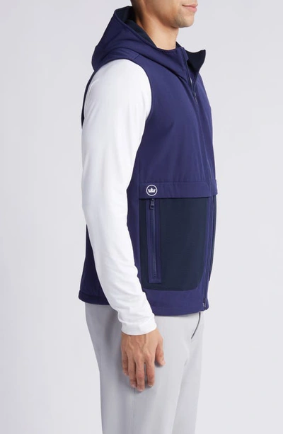 Shop Peter Millar Via Hooded Zip-up Vest In Navy