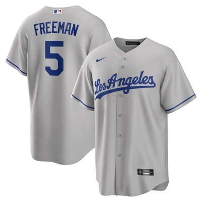 Shop Nike Freddie Freeman Gray Los Angeles Dodgers Road Replica Player Jersey