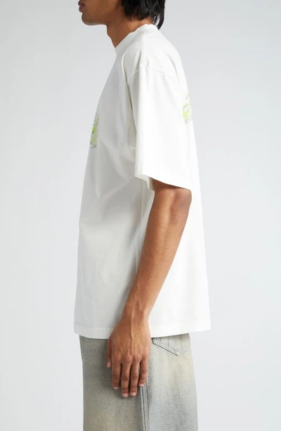 Shop Balenciaga Lunar New Year Dragon Cotton Graphic T-shirt In White/ Green