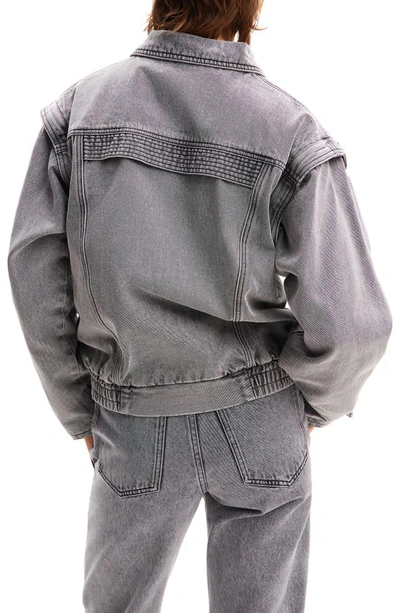 Shop Desigual Denim Jacket In Grey