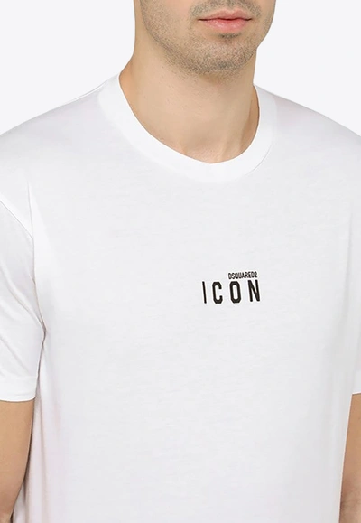 Shop Dsquared2 Be Icon Crewneck T-shirt In White