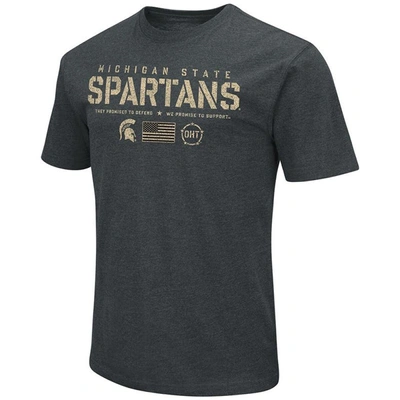 Shop Colosseum Heathered Black Michigan State Spartans Oht Military Appreciation Flag 2.0 T-shirt In Heather Black