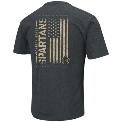 Shop Colosseum Heathered Black Michigan State Spartans Oht Military Appreciation Flag 2.0 T-shirt In Heather Black