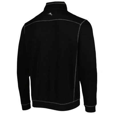 Shop Tommy Bahama Black Vanderbilt Commodores Sport Tobago Bay Tri-blend Mock Neck Half-zip Jacket