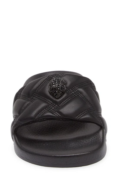 Kurt Geiger Womens Black Meena Eagle-embellished Faux-leather Flat Sandals In Black
