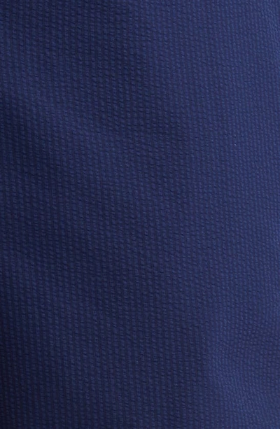 Fair Harbor The Bayberry Swim Trunks In Navy Seersucker