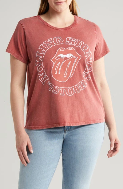 Shop Lucky Brand Rolling Stone '78 Tour Classic Graphic T-shirt In Brick Red
