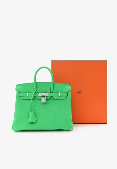 Hermes Birkin 25 In Vert Comics Togo Leather With Palladium Hardware In Vert Comics