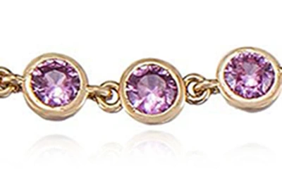 Ettika Cubic Zirconia Bezel Necklace In Pink