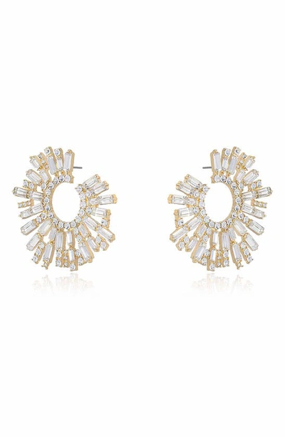 Shop Ettika Crystal Frontal Hoop Earrings In Gold