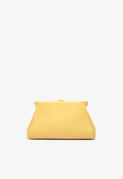 Shop Demellier London Cannes Chain Leather Clutch In Yellow