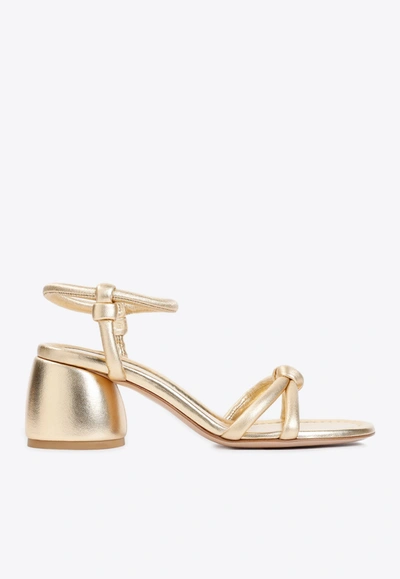 Shop Gianvito Rossi Cassis 60 Sandals In Metallic Nappa Leather In Gold