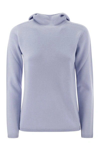 Shop 's Max Mara Paprica - Turtleneck Sweater With Hood In Blue