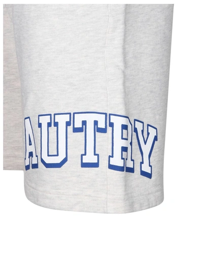 Shop Autry Cotton Fleece Shorts In Grey