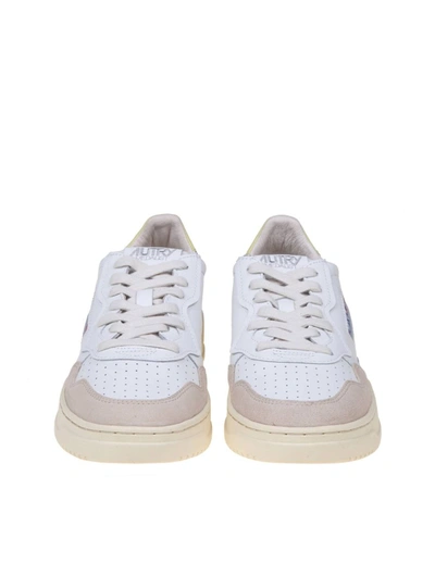 Shop Autry Leather And Suede Sneakers In White Lemgra