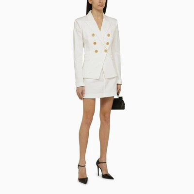Shop Balmain Double-breasted Jacket In White