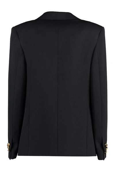 Shop Bottega Veneta Wool Blazer Jacket In Black
