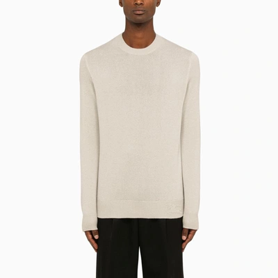 Burberry Grey Cashmere Crew-neck Sweater In Grey