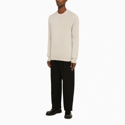 Burberry Grey Cashmere Crew-neck Sweater In Grey