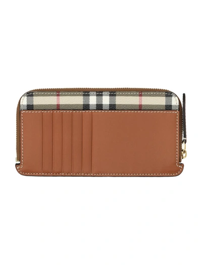 Shop Burberry Long Somerset Wallet In Archive Beige Check