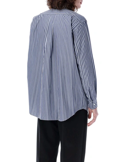 Shop Comme Des Garçons Stripes Shirt In White Blue