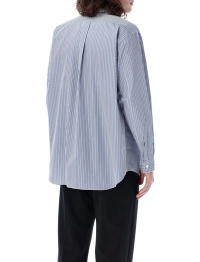 Shop Comme Des Garçons Stripes Shirt In White Blue