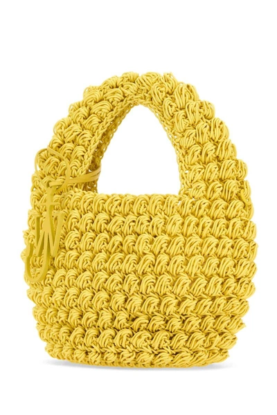 Shop Jw Anderson J.w. Anderson Yellow Tricot Anchor Satchel Bag