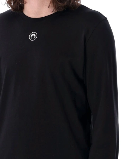 Shop Marine Serre Organic Cotton Jersey Plain T-shirt In Black