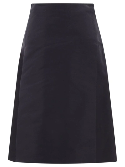 Shop Marni Cady Midi Skirt With Maxi Pleats In Black
