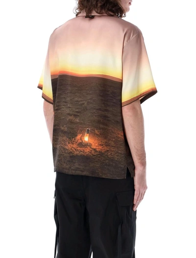 Shop Msgm Bowling Shirt Safari Print In Multicolor