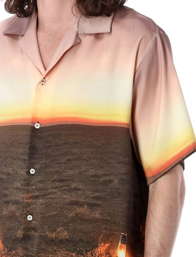 Shop Msgm Bowling Shirt Safari Print In Multicolor
