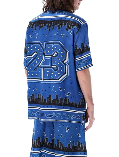 Shop Off-white Bandana Bowling Shirt In Royal Blue