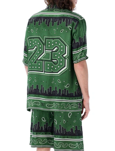 Shop Off-white Bandana Bowling Shirt In Green