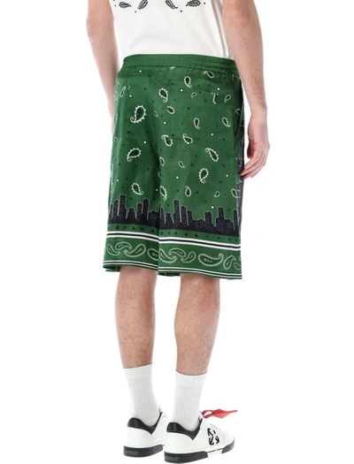 Shop Off-white Bandana Shorts In Green
