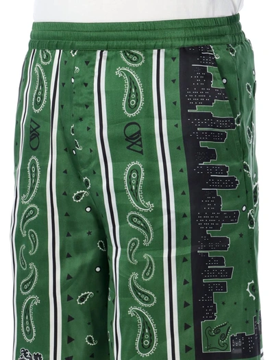 Shop Off-white Bandana Shorts In Green