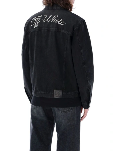 Shop Off-white Varsity Skate Denim Jacket In Black