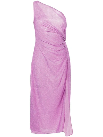 Shop Oseree Oséree Maxi Dress With Lumière Knot In Pink & Purple
