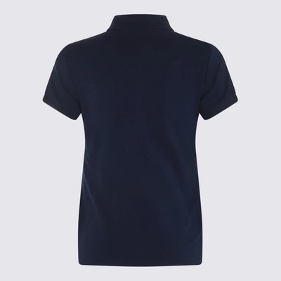 Shop Polo Ralph Lauren Navy Blue And Red Cotton Polo Shirt