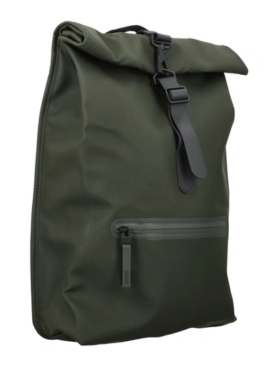 Shop Rains Rolltop Backpack In Green