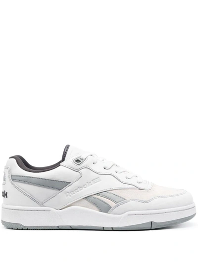 Shop Reebok By Palm Angels Bb4000 Leather Sneakers In Grey